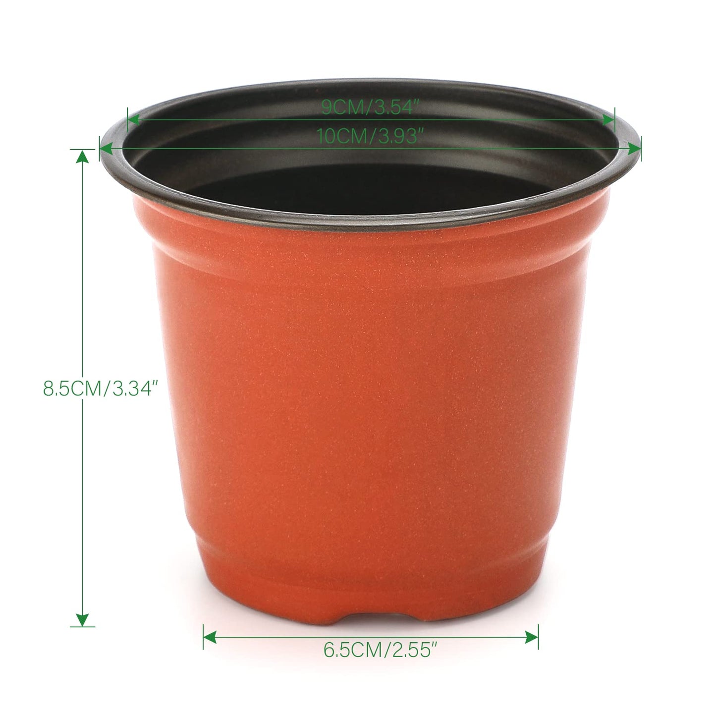 KINGLAKE 100Pcs Plastic Plant Pots 10cm Seed Seedling Pots Flower Nursery Pots for Vegetables,Flowers,Herbs,Cuttings, Succulent