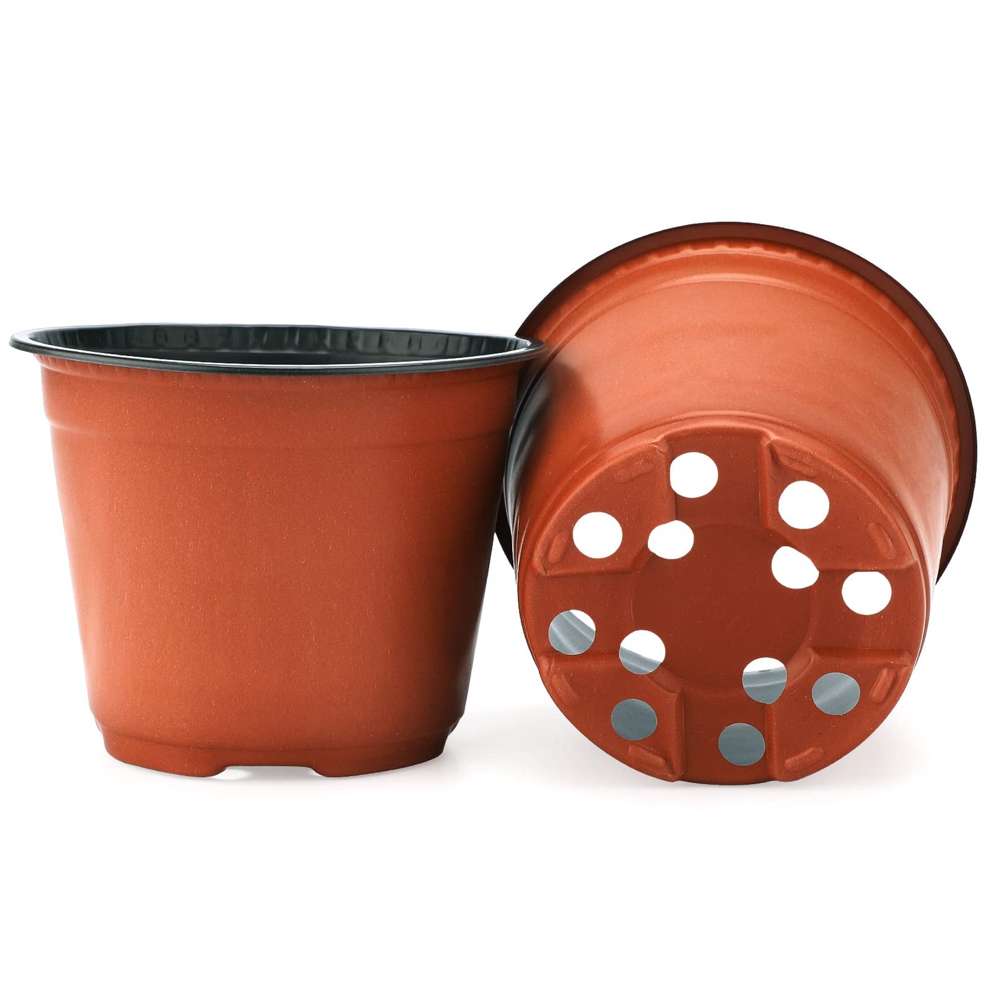 KINGLAKE 50Pcs Plastic Plant Pots 15 cm Nursery Seedlings Pots Seed Starting Pots Flower Plant Container