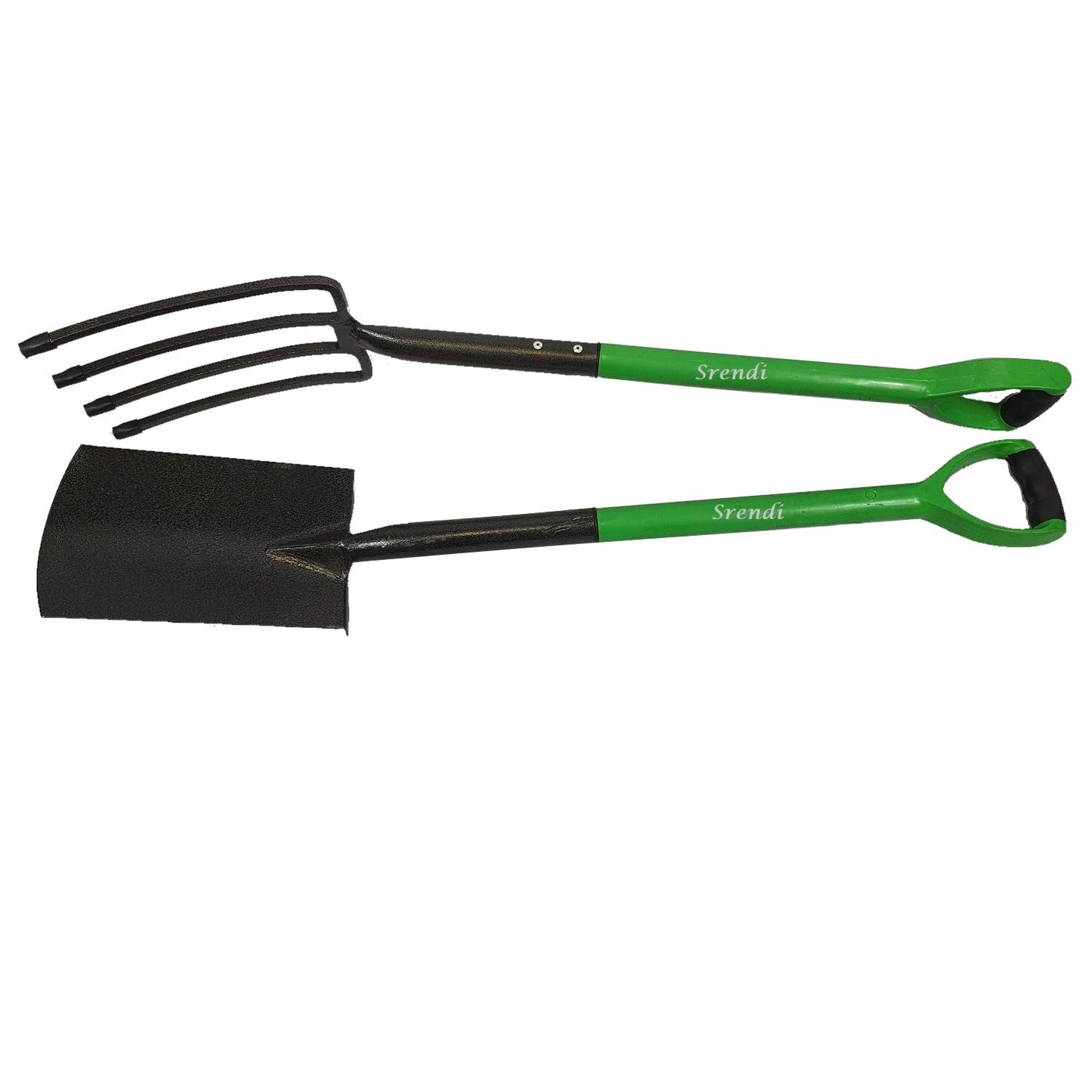 2 Pieces Carbon Steel Heat Treated Gardening Tool Set Fork and Spade Builder Equipment Tool Garden Assocceries Complete Heavy Duty Set