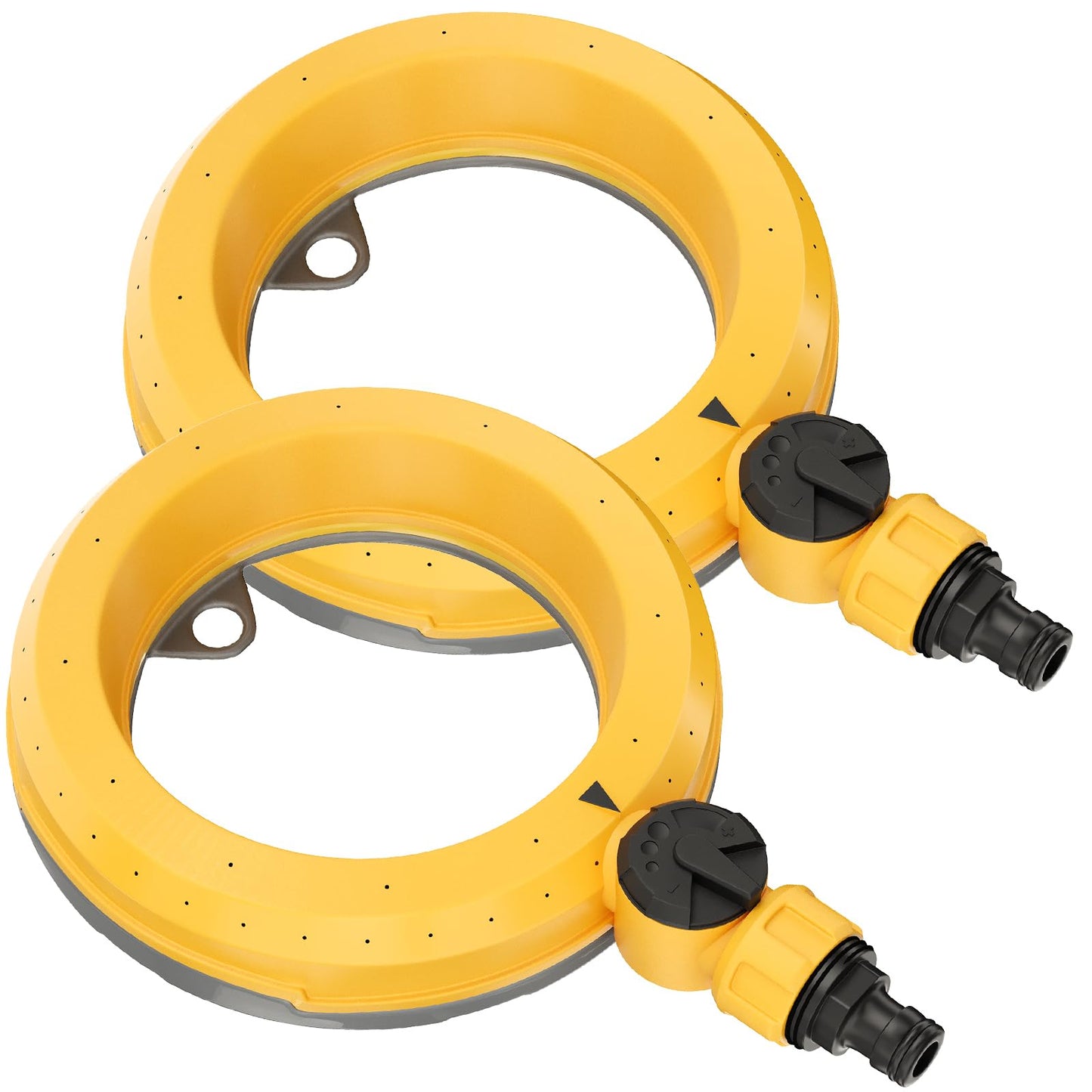 FANHAO Ring Base Sprinkler for Yard, 2 Pack Automatic Garden Sprinklers for Small to Medium Areas, 360 Degree Round Lawn Sprinklers with Gentle Water Flow for Lawn Grass Patio Irrigation