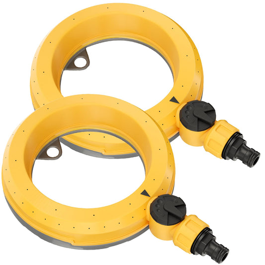 FANHAO Ring Base Sprinkler for Yard, 2 Pack Automatic Garden Sprinklers for Small to Medium Areas, 360 Degree Round Lawn Sprinklers with Gentle Water Flow for Lawn Grass Patio Irrigation