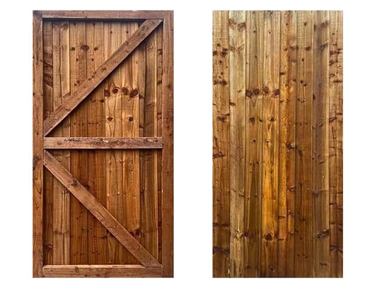 Beds Planet Garden Gate, Pedestrian Wooden Gate Pressure Treated, Wooden Feather Edge Garden Door 6ft Height 2 Feet Width 2 inches Depth (180cm High x 83cm Wide x 6cm Deep)