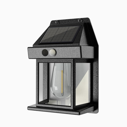 JML Solar Powered Outdoor Luma Lantern - LED Garden Lights with Motion Sensor, Wireless Mounted Wall Light with 3 Settings - Traditional Outdoor Wall Lights for Patio, Driveway & Garden