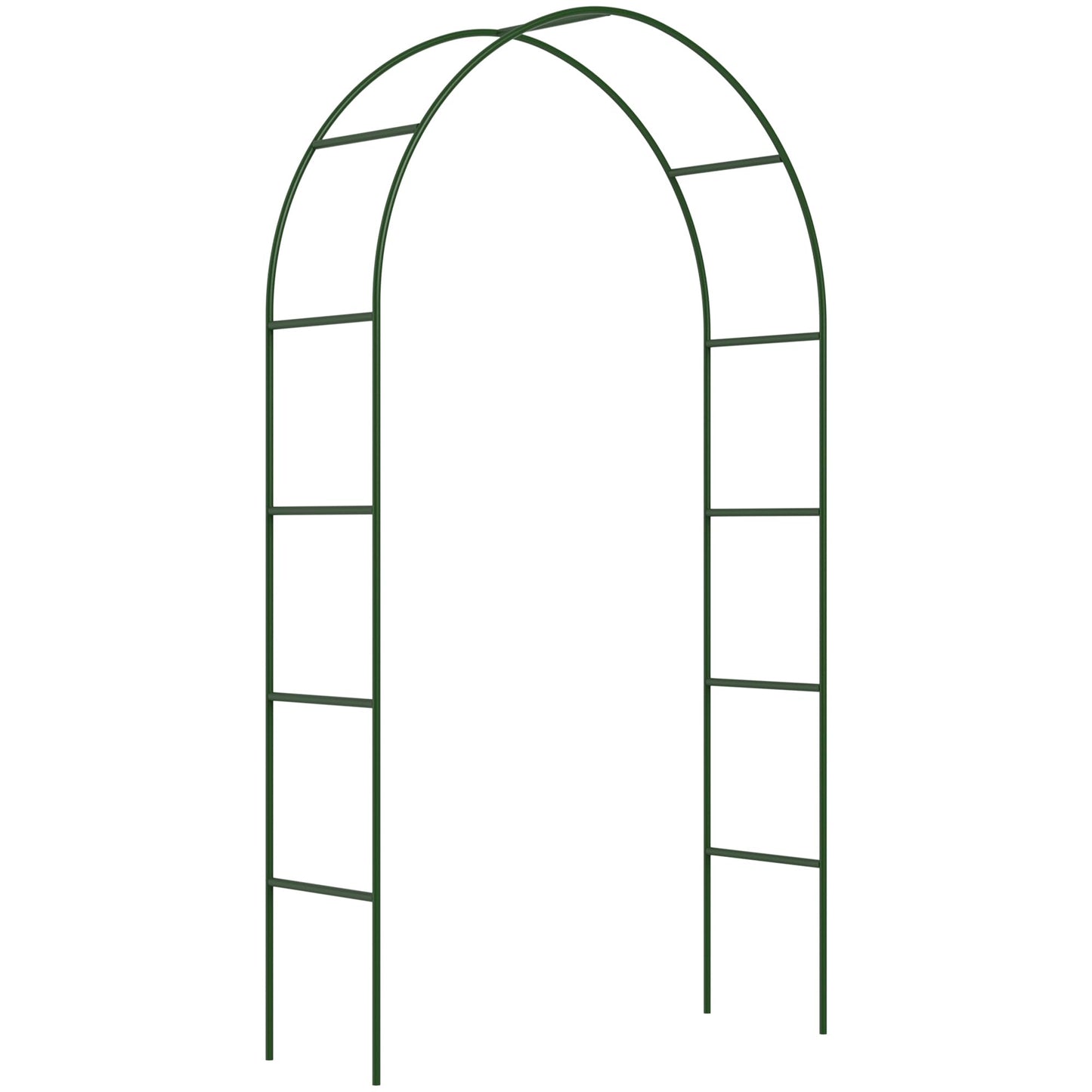 ZENO Garden Arch 2.4M | Heavy Duty Metal Garden Arch | Green Garden Frame Arch for Climbing Plants | Garden Arch for Outdoor, Backyard, Lawn, Patio, Courtyard, Wedding Decorations
