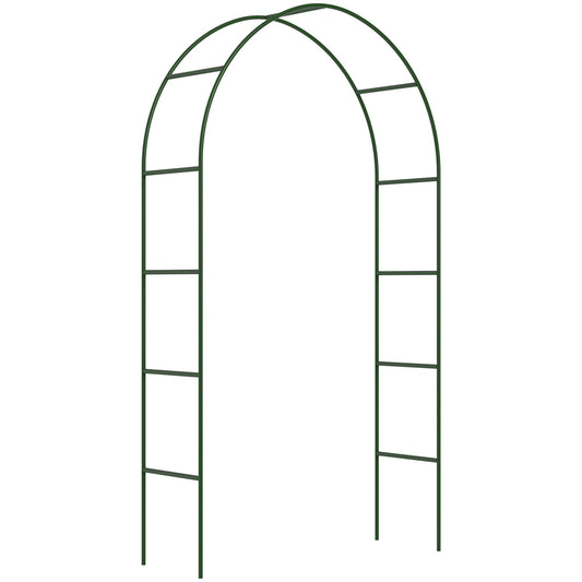 ZENO Garden Arch 2.4M | Heavy Duty Metal Garden Arch | Green Garden Frame Arch for Climbing Plants | Garden Arch for Outdoor, Backyard, Lawn, Patio, Courtyard, Wedding Decorations