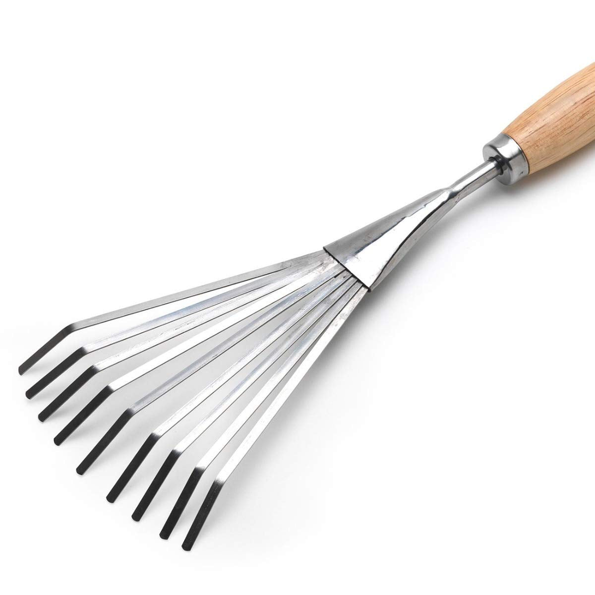Burgon & Ball RHS Stainless Steel Mid Handled Shrub Rake, 58 cm Length