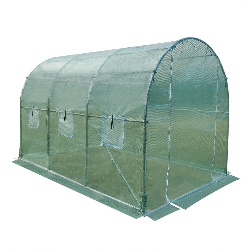 Panana Walk-in Greenhouse Galvanised Frame Polly Tunnel Patio Garden Outdoor Polytunnel 2M/3M/4M/6M (3x2x2m)