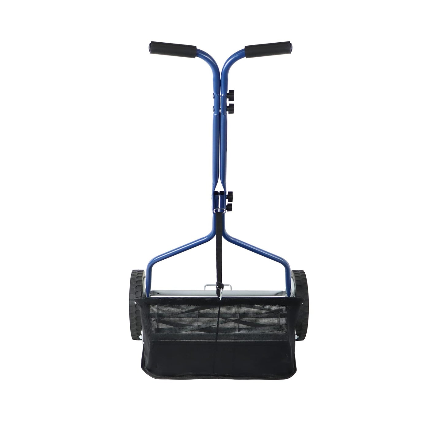 Amazon Basics Push Reel Lawn Mower, 46cm 5-blade with grass catcher, Blue