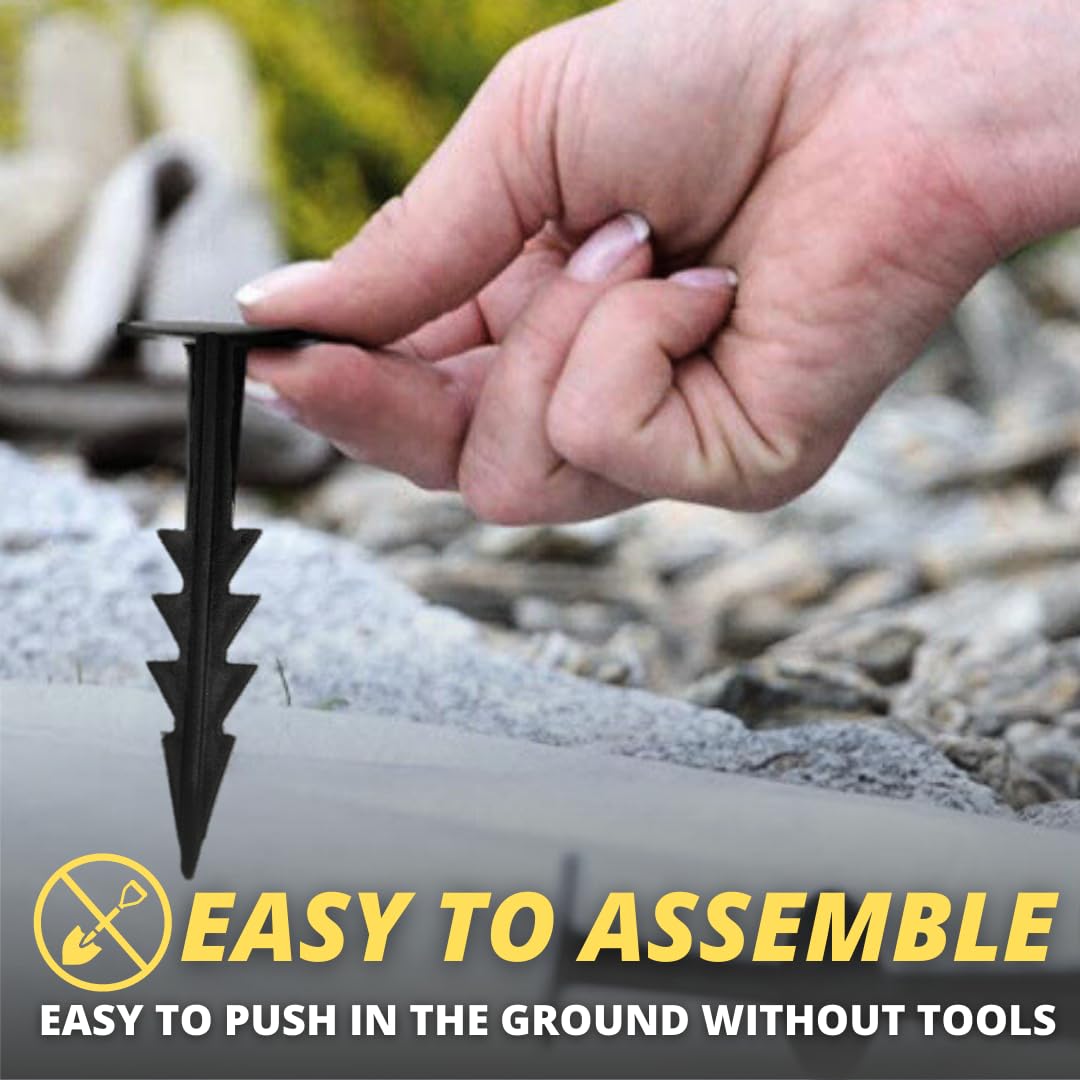 Garden Mile® 100 Heavy Duty Plastic Weed Control Fabric Ground Securing Pegs