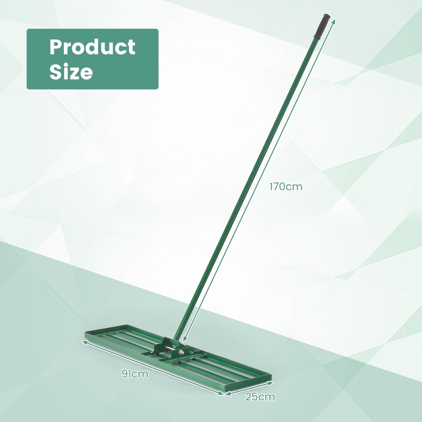 COSTWAY Lawn Leveling Rake, 30”/36”/42” x 10” Lawn Leveler with 77” Ergonomic Handle, Heavy Duty Landscape Rake Soil Leveling Tool for Garden, Golf Course and Farm (36” x 10”/91 x 25cm)