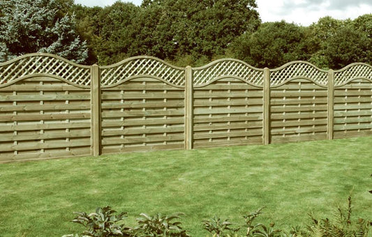 Omega Lattice Top Wooden Fence Panel 6FT Wide (Various Heights) Garden Fencing Panels Pressure Treated Trellis Lattice Top (6x6)