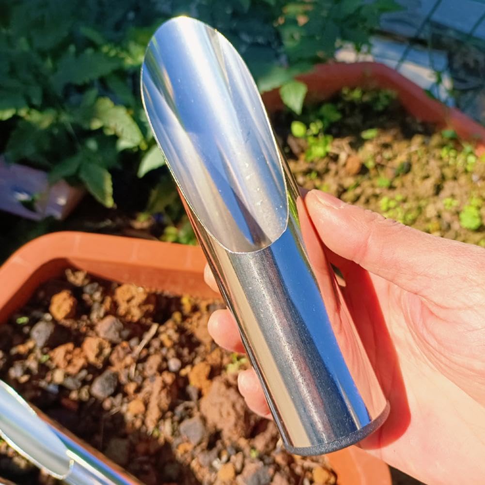 Stainless Steel Bonsai Soil Scoop Gardening Tool,Reusable Bonsai Soil Scoops,Bucket Shovel Bonsai Soil Scoop,Garden Soil Scoops,DIY Bonsai Plant Helper Garden Tool for Digging Fertilizer Feed Scooper