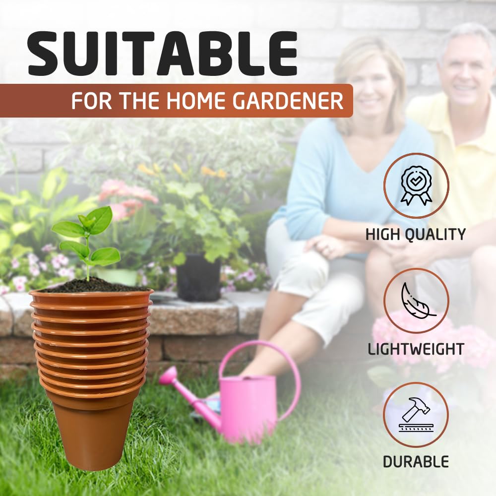 ACCURATE Garden Pot (Set of 10) Ideal for cultivation of cuttings or pricking out-Terracotta COLOUR- Size (3INCH/7.5CM) (1)