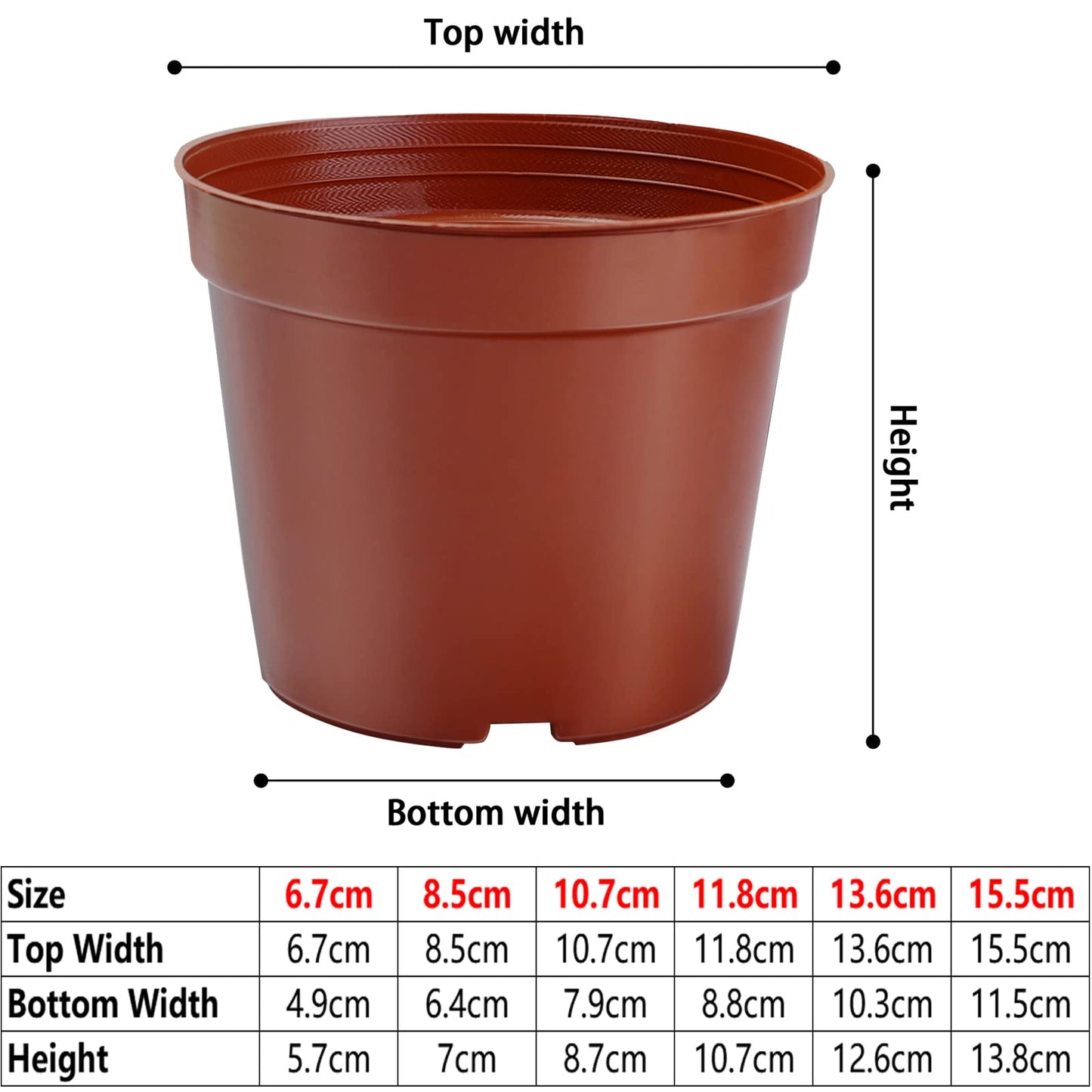 Muzhira Pots for Seed Starting/Cuttings, 6cm 10pcs Plastic Plant Nursery Pots,Seed Starting Pot Flower Plant Container for Seedlings, Cuttings, Transplanting