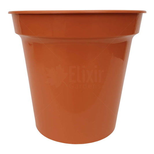 Elixir Gardens Glossy Recycled Plastic Terracotta Plant Pot Various Sizes 3,4,5,6,7,8,10,12.5,15" Various Quantities 1-50 | 10" x 2