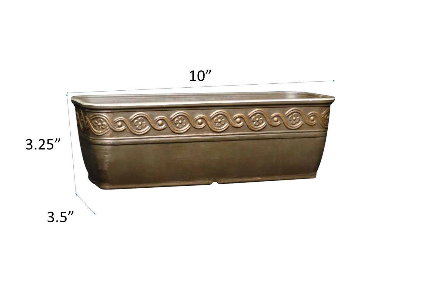 Classic Home and Garden Planter, Resin Stone, Bronze, 10" (Pack of 1)