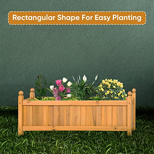 Albert Austin 1x Wooden Planter for Garden Easy to Assemble Weather Resistant Durable Design for Easy Planting Ideal for Indoor Outdoor Use Lightweight Garden Planters for Flowers (Large)