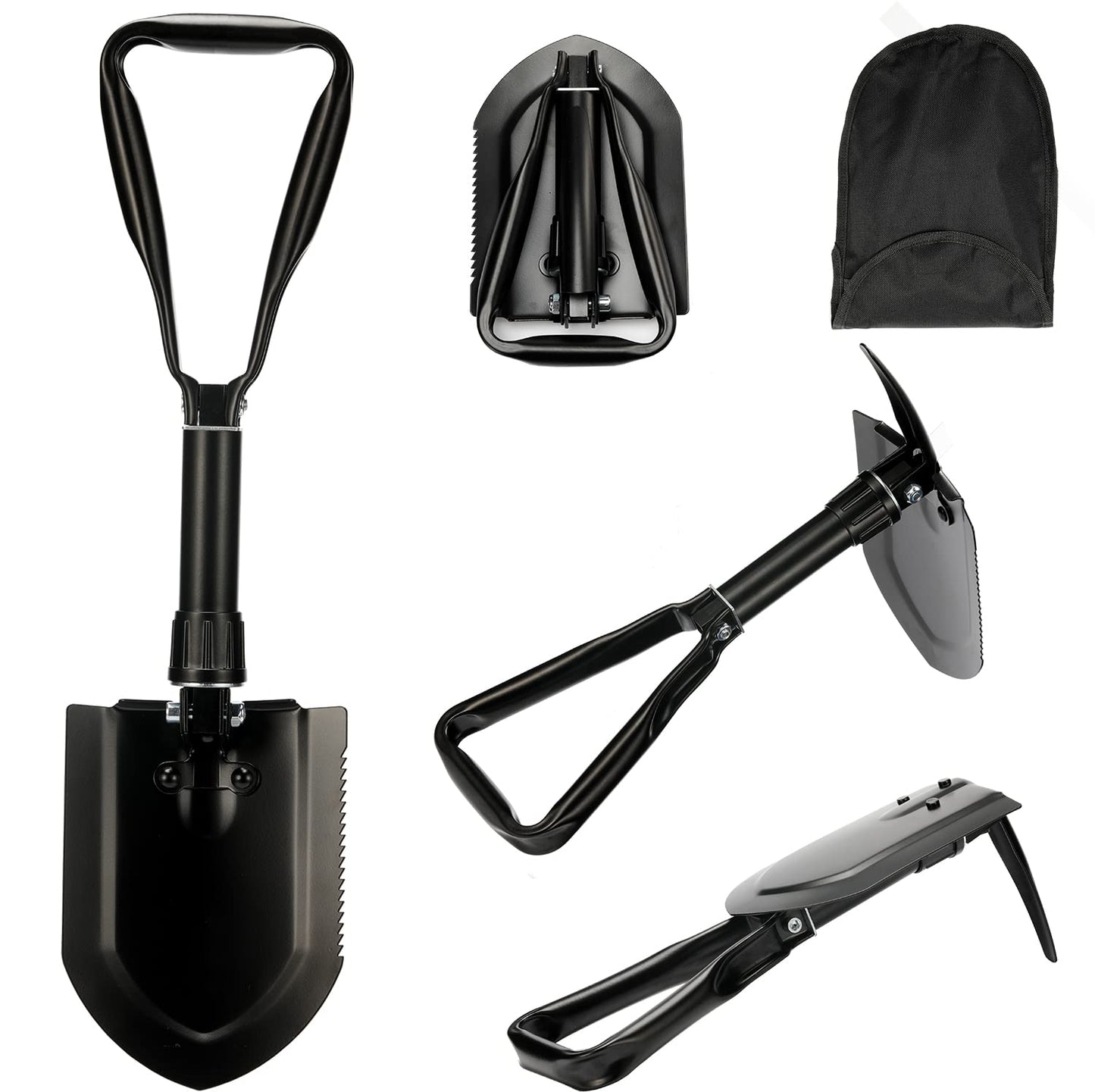 Military Folding Survival Shovel - 50# High-Carbon Steel Entrenching Tool, Portable for Camping, Hunting, Hiking, Fishing, Car Emergency, Gifts for Men