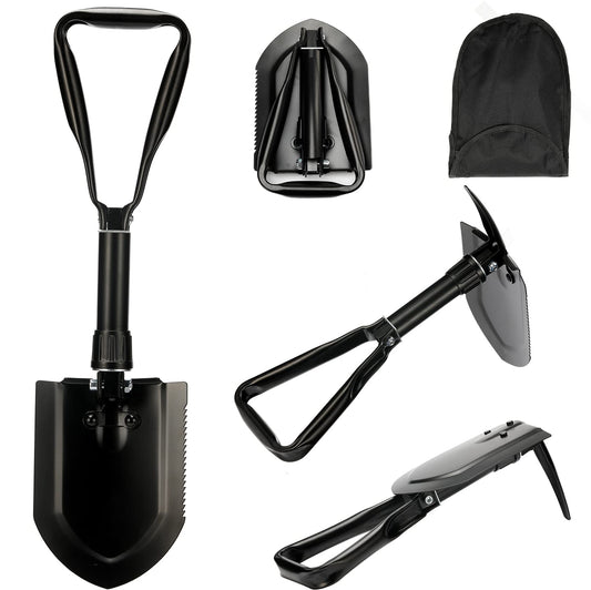 Military Folding Survival Shovel - 50# High-Carbon Steel Entrenching Tool, Portable for Camping, Hunting, Hiking, Fishing, Car Emergency, Gifts for Men