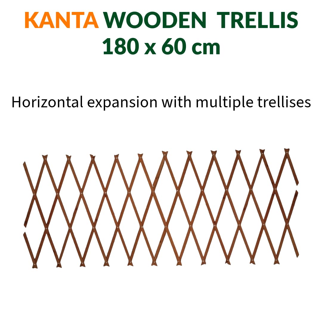 KANTA 3 x Garden Expanding Wooden Trellis Expandable Trellises Aluminum Riveted Each Piece Expands to 180cm x 60cm Climbing Plants Support