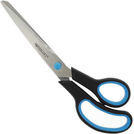 Westcott 9 inch Easy Grip Soft Grip Scissor - Black/Blue