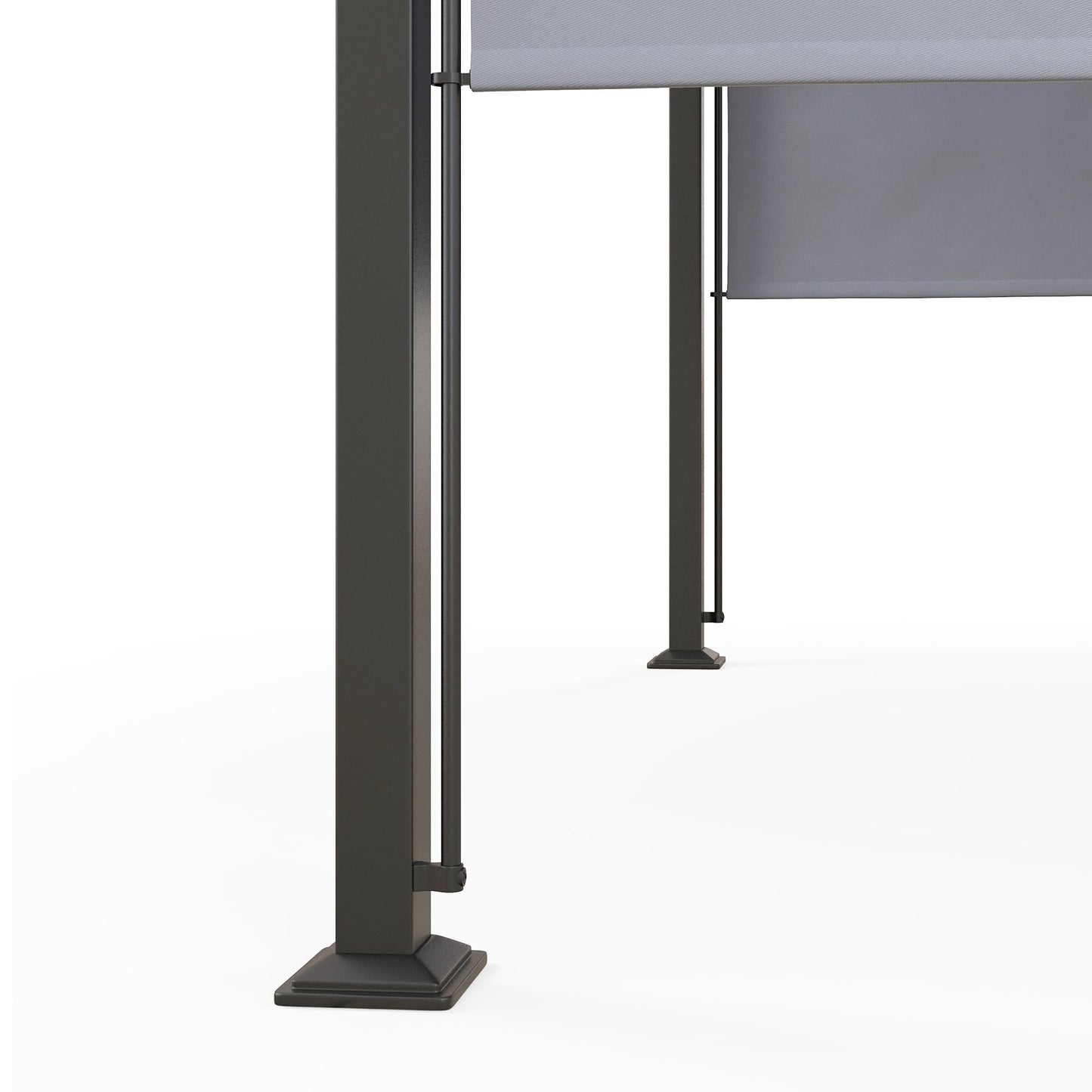 Outsunny 3 x 3(m) Garden Pergola, Outdoor Pergola Gazebo with Adjustable Canopy, Sun Shade Patio Canopy Shelter, Grey