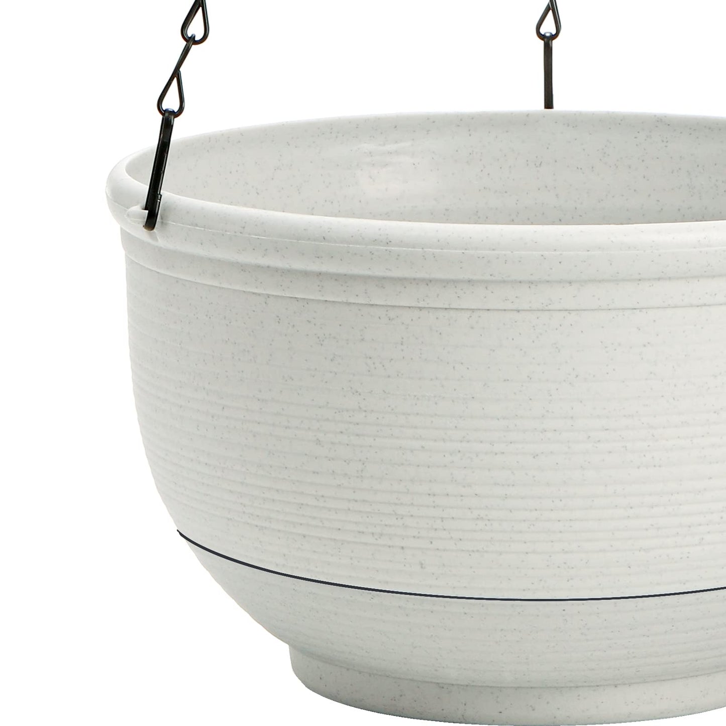 ZEAYEA Set of 2 Hanging Planter, 9 Inch Self Watering Hanging Flower Pot for Indoor Outdoor Plants, Plastic Plant Pot Container with Hanging Chain for Home Garden Decoration, White