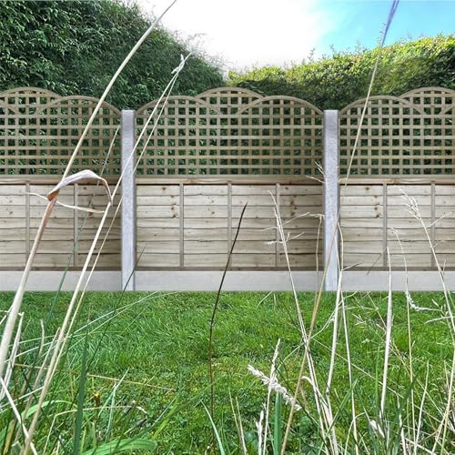 Premier Triple Dome Art Deco Cloud Top PRIVACY Trellis Panel Traditional Fence Topper Wall Plant Climbing Width.6ft (183cm) x Shoulder Height.2ft (60cm) & 85cm Top of Domes 70x70mm Square Holes