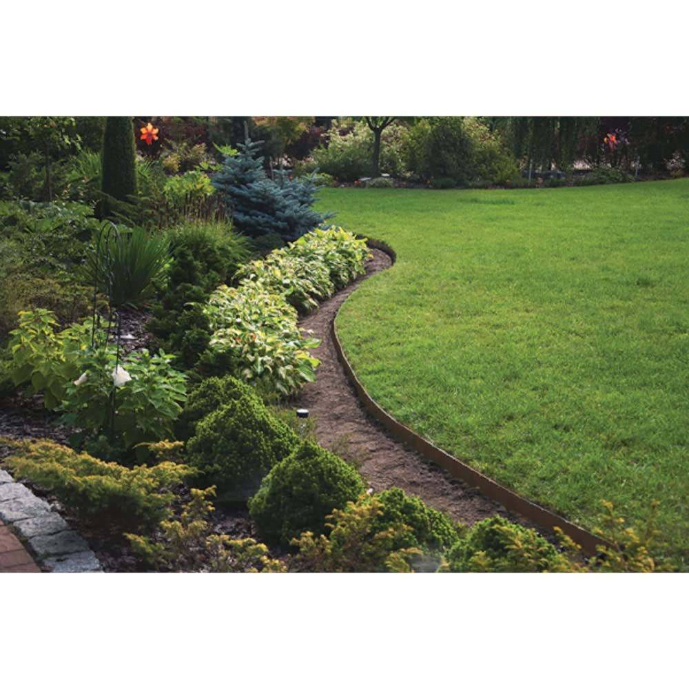 Grey Lawn Edging Border - 10 m / 33 ft Long Flexible Plastic Garden Edging & 20 Securing Pegs - Easy to Cut and Shape - Perfect for Flower Beds, Lawn, Pavement (38 mm High)