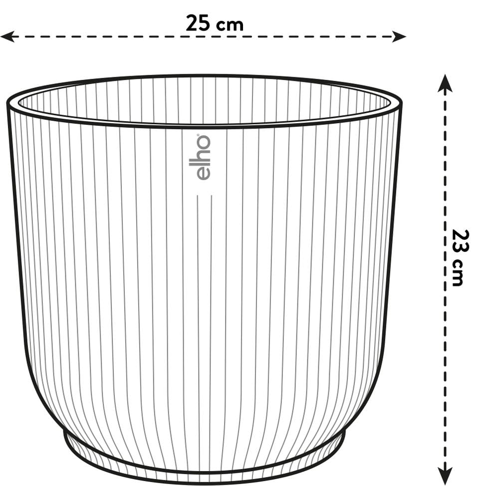 elho Vibes Fold Round 25 - Flower Pot from 100% Recycled Plastic - Indoor plant pot - Ø 25.0 x H 23.0 cm - White/Silky White