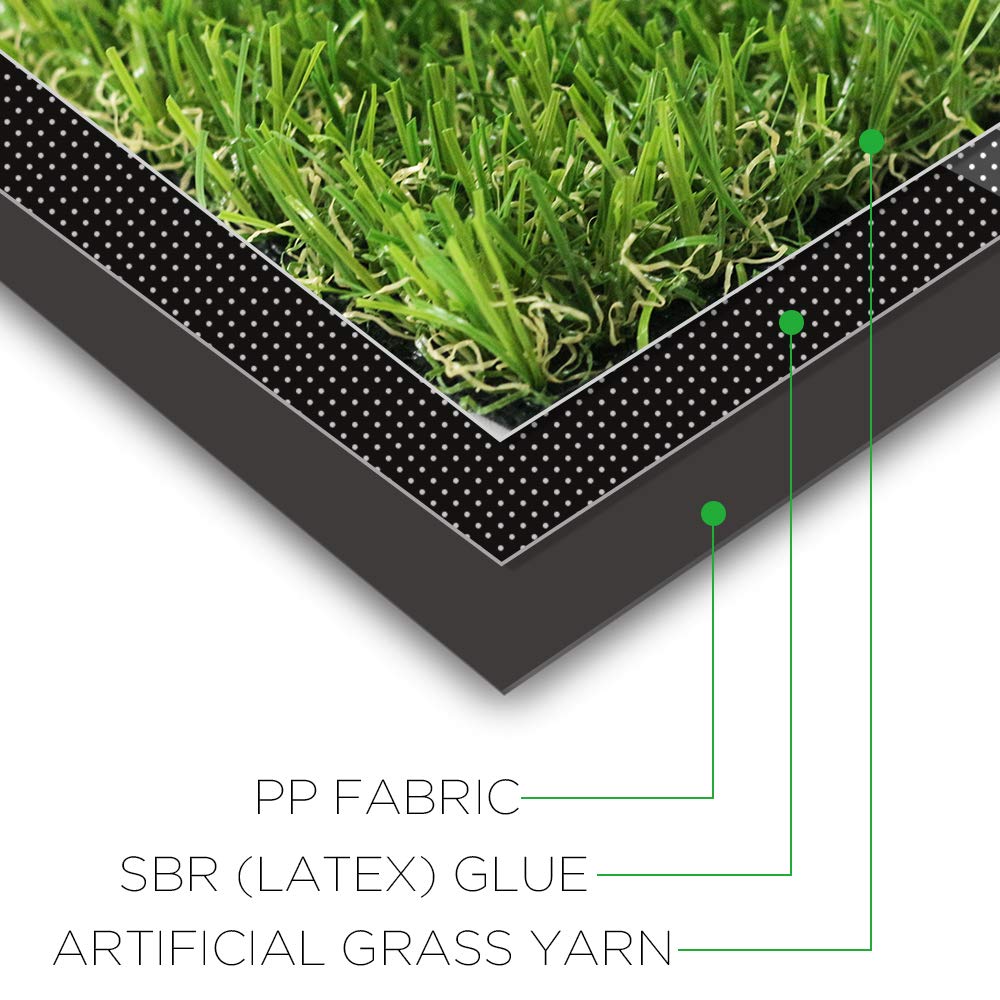 LITA Premium Synthetic Artificial Grass Turf 20mm Pile Height, High Density Fake Faux Grass Turf, Natural and Realistic Looking Garden Pet Dog Lawn (1mx2m)