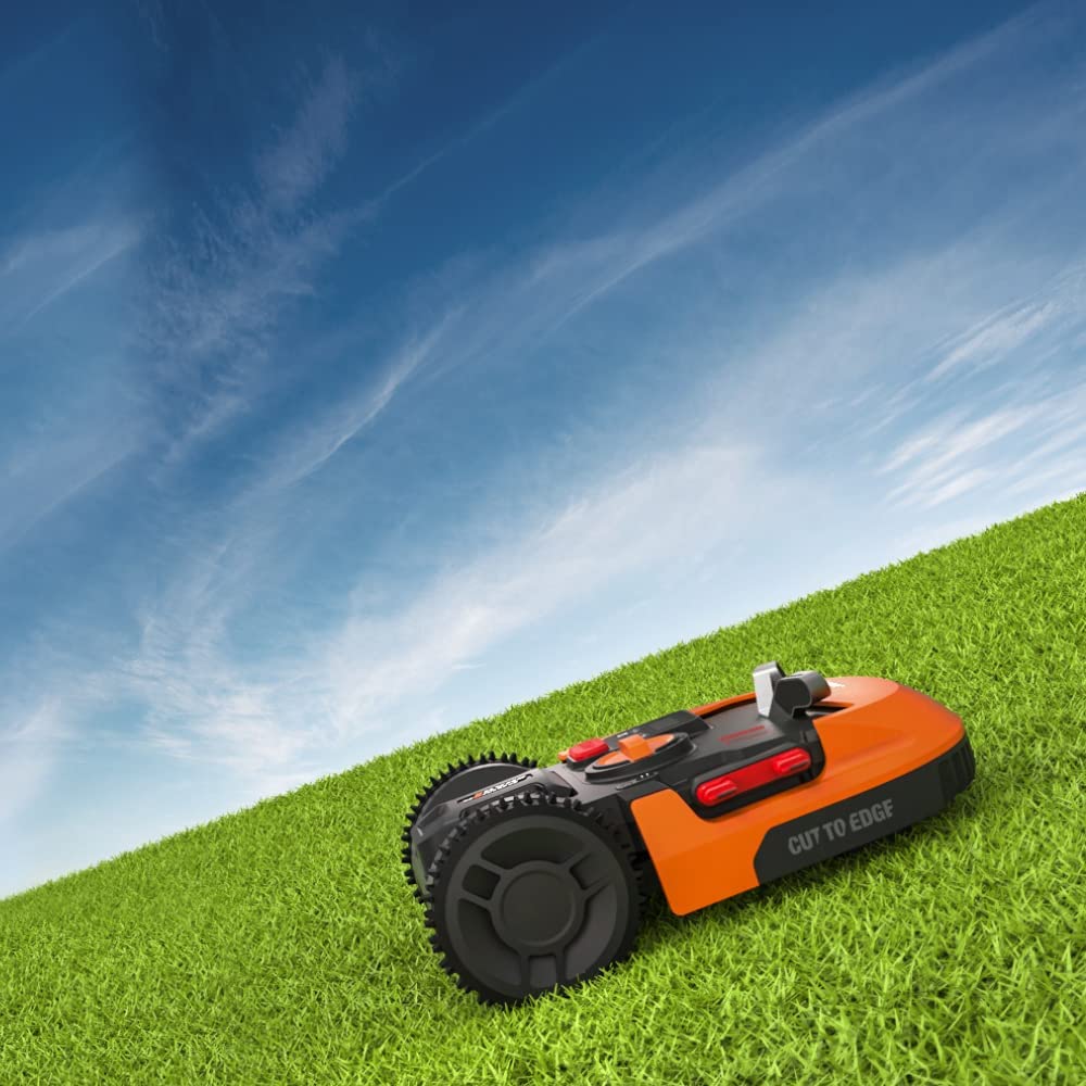 WORX Landroid S WR184E Robot Lawn Mower for small gardens up to 400m2 / Automatic robotic lawn mower for manicured lawn with application control, wifi connectivity, 20-50mm Cutting Height Range