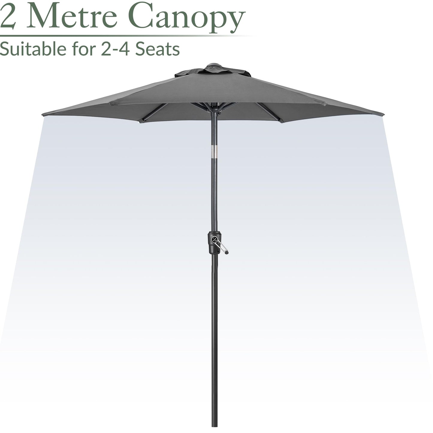 CHRISTOW Tilting Garden Parasol Umbrella UV Protective Polyester Canopy With Crank Handle