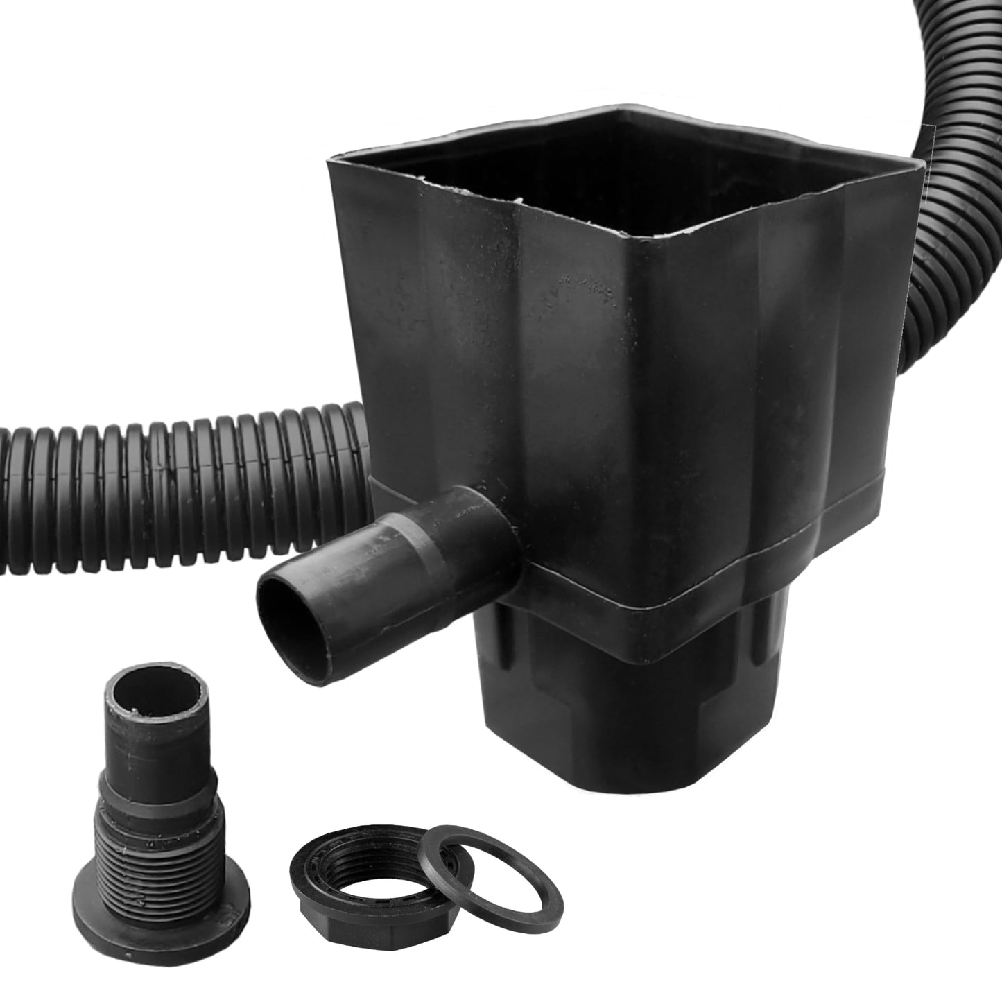 Water Butt Diverter Kit Downpipe Waterbutt Filler Kit Fits Both Round & Square Downpipes - Connect Downpipe to Water Butt with 1 Metre Connector Hose
