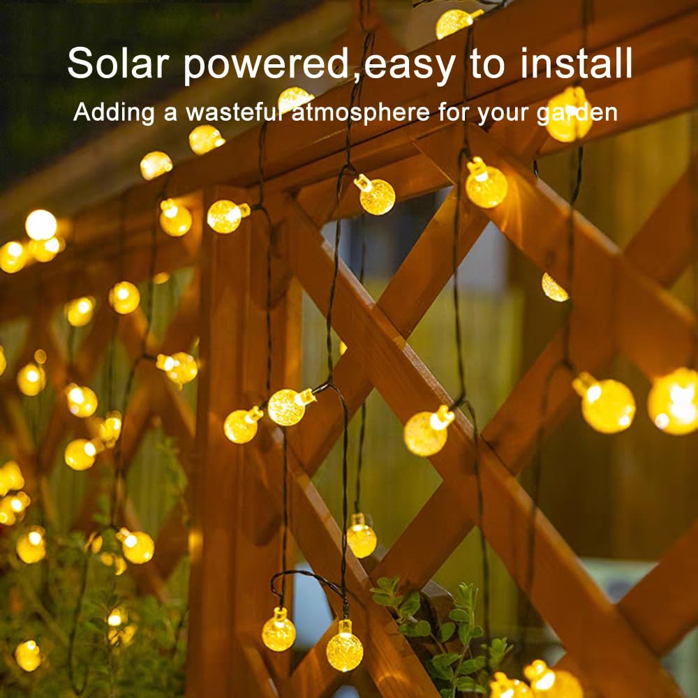 mafiti Solar Lights Outdoor Garden, 40ft 66 LEDs Solar Garden Light with 8 Modes Crystal Big Balls Solar Powered Waterproof for Camping Tree Patio Yard Wedding Party Decoration