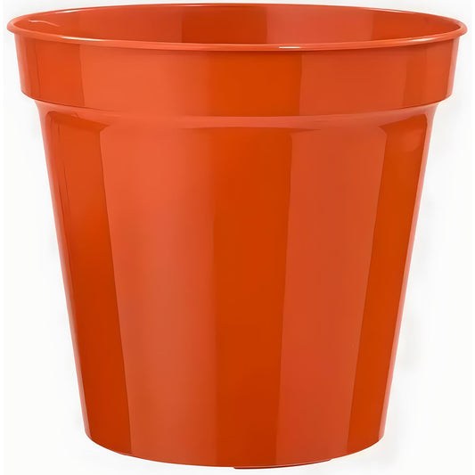 AMK® Stewart Round Flower Pot Terracotta Orange Classic Vintage Colour 10" For Individual Plants & Flowers Fully Recyclable Long Life Plastic Use in Garden and Home