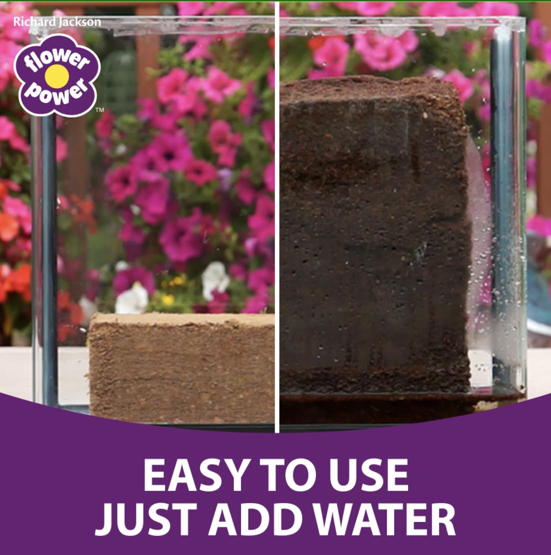 Richard Jackson's Easy Compost Coir Compost Enriched With Long Lasting Fertiliser, 8X 10L Blocks Makes Up To 80L