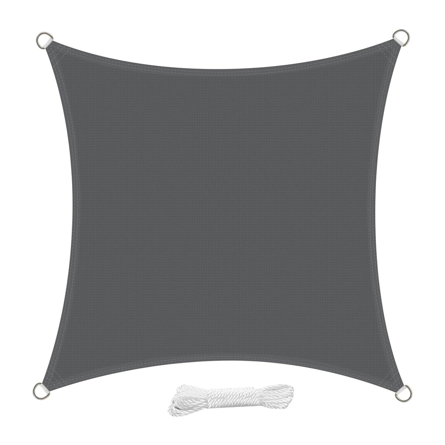 swift Sun Shade Sail 2.5m x 2.5m Square HDPE Breathable 98% UV Block 2.5x2.5 Meter Sunscreen Awning Canopy Sail Shades for Garden Outdoor Patio with Free Ropes, Anthracite