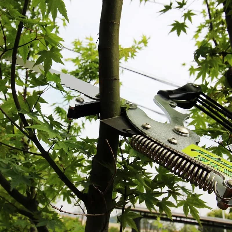 Telescopic Tree Pruner Razorsharp Extendable Ratchet Pulley Pole Pruner Hand Lopper Shears Long Reach Tall Tree Pruning Trimmer Extending Branch Cutter Tool
