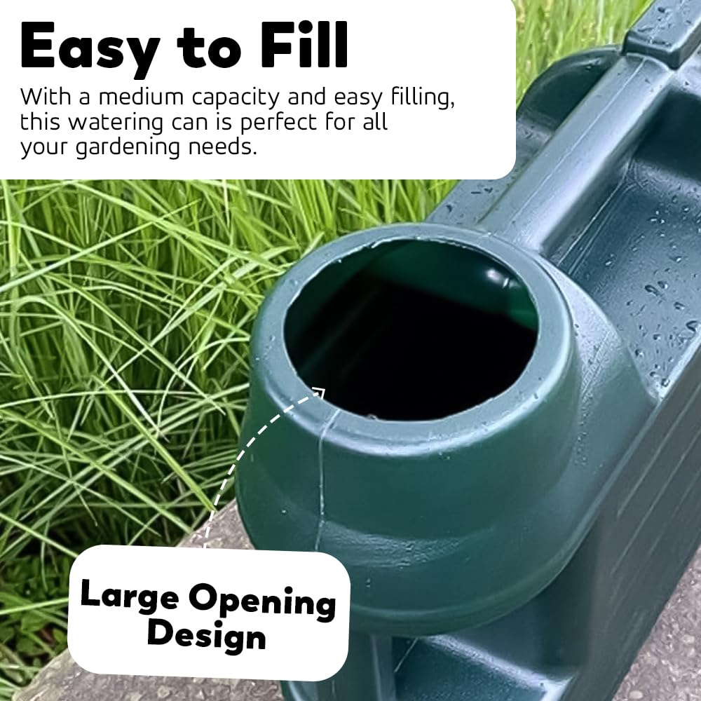 ANGIX 6.5L Watering Can with Sprinkler Head for Indoor & Outdoor Gardening with Double Handles | 6.5L Plastic Plant Watering Can for Houseplant Watering Cans - Green (6.5 Ltr)