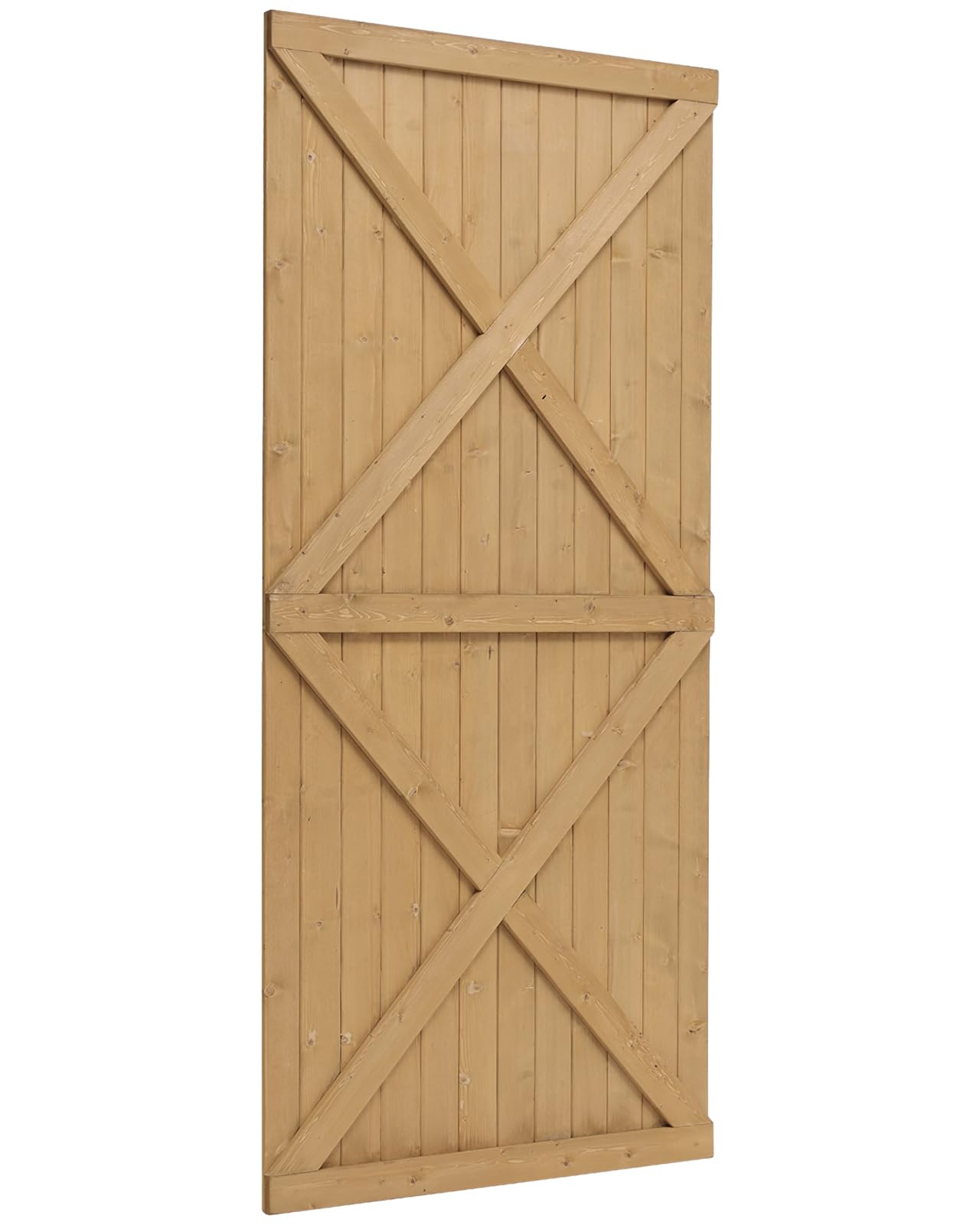 DKIEI Wooden Garden Gate, 183x100 cm Wooden Gate for Garden, 2.5cm Thickness Fully Framed Wood Door with Latch and 3 Hinges for Pathway Garden Entrance, Farm House, Pasture
