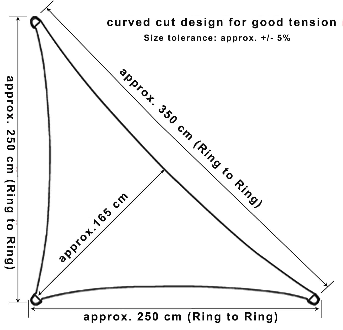 WOLTU Sun Shade Sail 2.5x2.5x3.5 m Right Angle Water Resistant Sail Shade Polyester UV Block with Free Rope Sunscreen Awning Canopy for Outdoor Garden Patio Yard Party,Grey