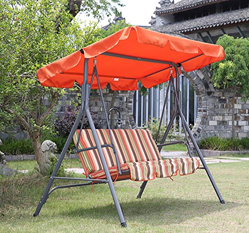 Angel Living Swing Chairs,3 Seated Canopy Swing, Metal Hammock Swinging for Outdoor Garden Patio 169x110x152cm (Terracotta)