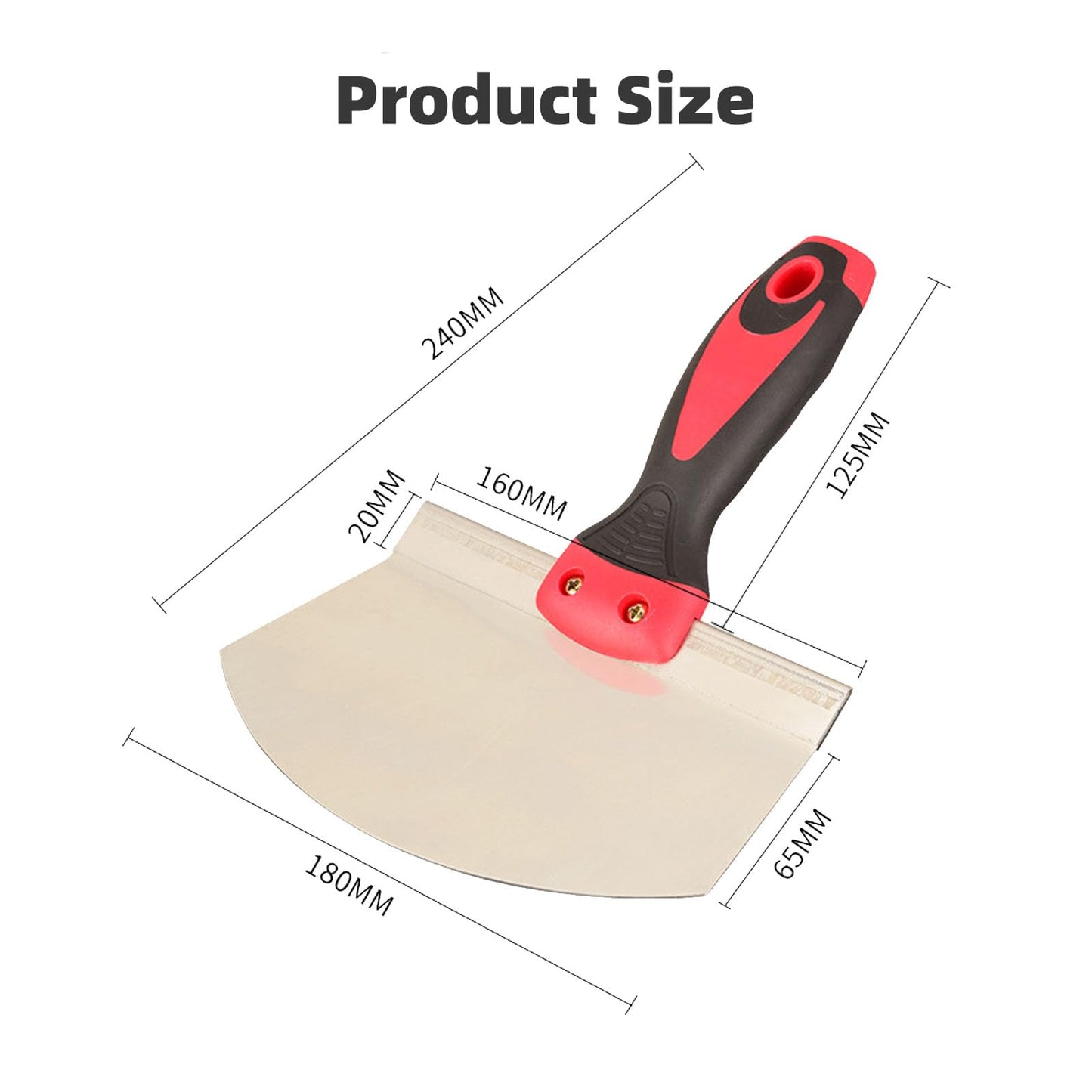 BRIOTA Bucket Scoop, Stainless Steel Bucket Trowel for Drywall and Plaster, Small Scoop with 6.5 in Curved Contoured Blade, Plastering Trowel for Paint, Mortar