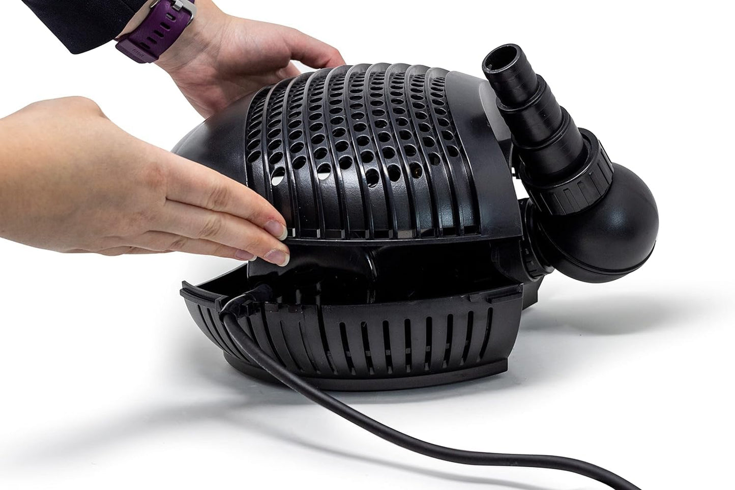 AllPondSolutions Pond Filter Pump 8000 L/H, Fully Submersible - Energy Efficient Koi Fish Waterfall Pump 6mm Solids Handling. 8000PP