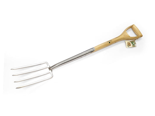 Greenman Border Fork Narrow Stainless Steel Heavy Duty Ash Handled 100cm x 14cm