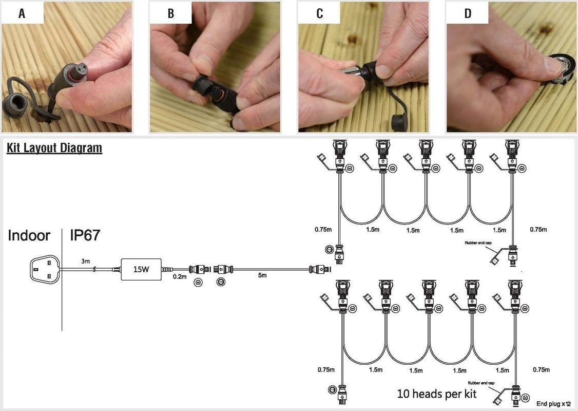 IKON PRO Pack of 10 Colour Changing (CCT) Warm & Cool White LED 25mm Round Stainless Steel Outdoor Garden Decking Pathway Kitchen Plinth Lights Kit - IP67