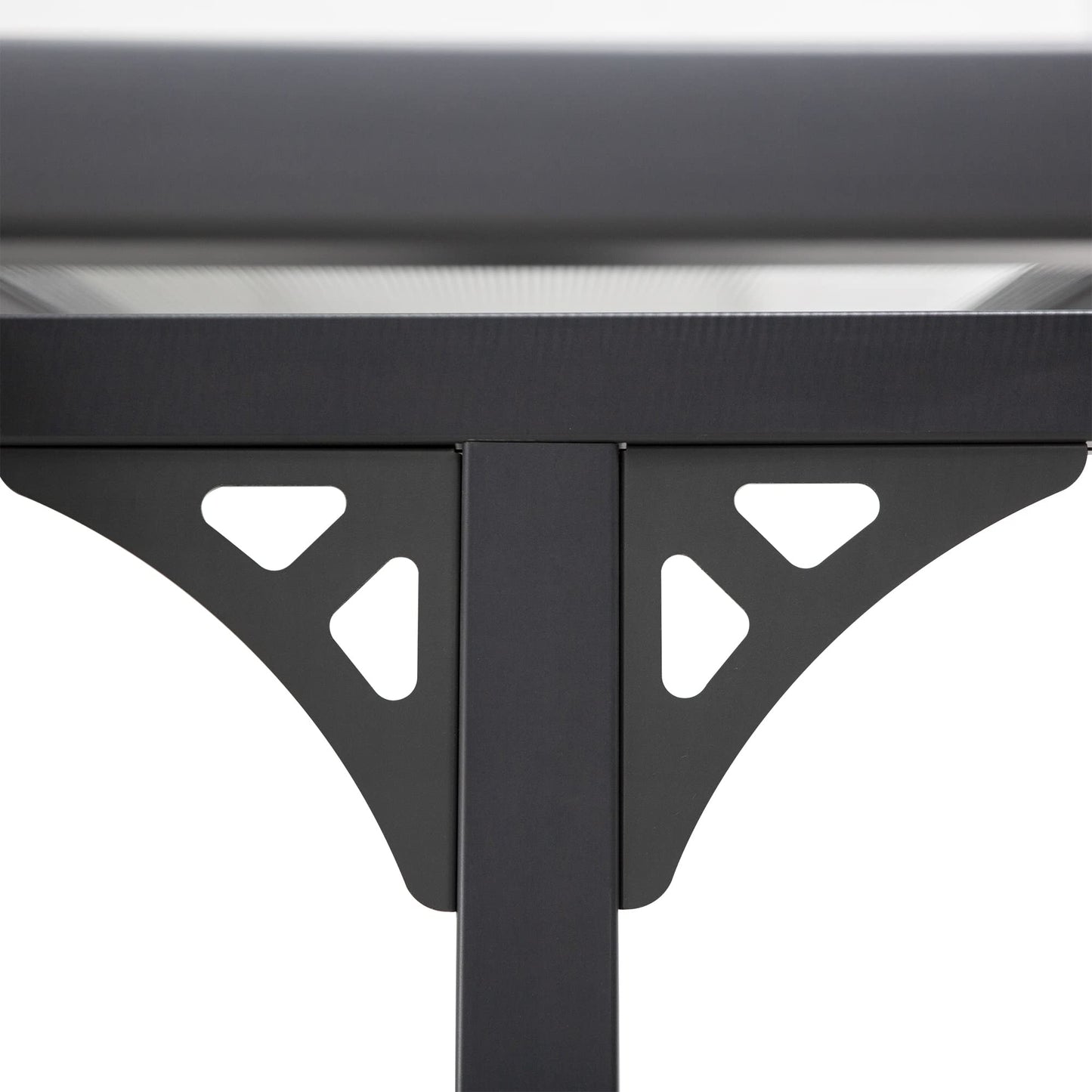 Outsunny 4.4 x 3(m) Wall Mounted Pergola Gazebo with Aluminium Frame and Polycarbonate Roof, Lean to Pergola, Outdoor Sun Shade Shelter for Garden Patio Balcony, Grey