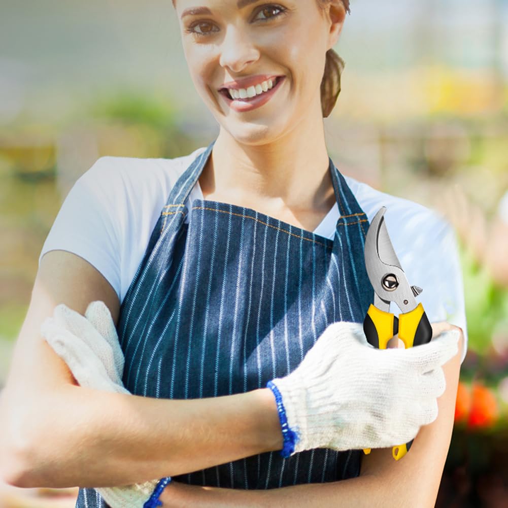 Garden Secateurs Pruning Scissors, 3 Pack Professional High Carbon Alloy Steel Garden Shears Bypass Pruning Shears Lightweight Hand Pruner with Locking Mechanism for Fruit Branch, Hedge, Plants