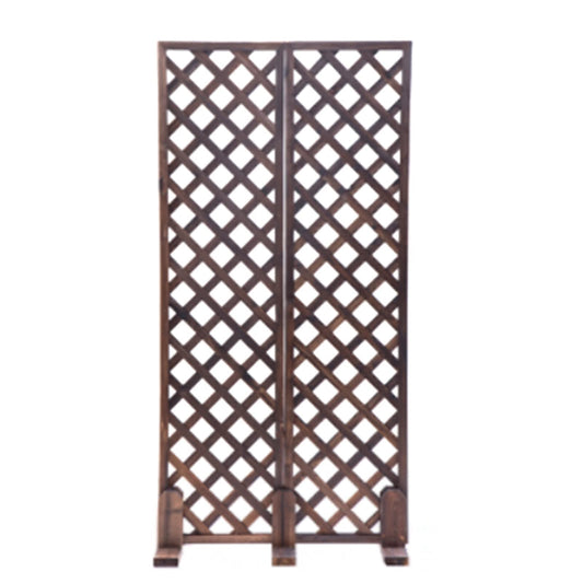 HHWEA Movable Fence Decorative Privacy Fence Square Trellis Panels Wooden Suitable As Privacy Fence Screen Decoration For Backdrop, Indoor, Outdoor, Home Office,60x150cm(23.6x59in)